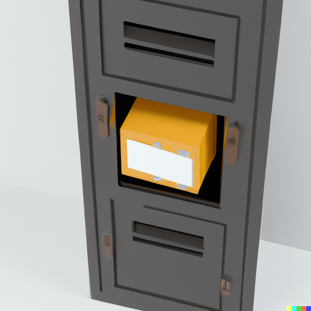 DALL·E 2022-08-15 12.33.18 - a 3d model of a locker to receive packages that opens with an APP-min
